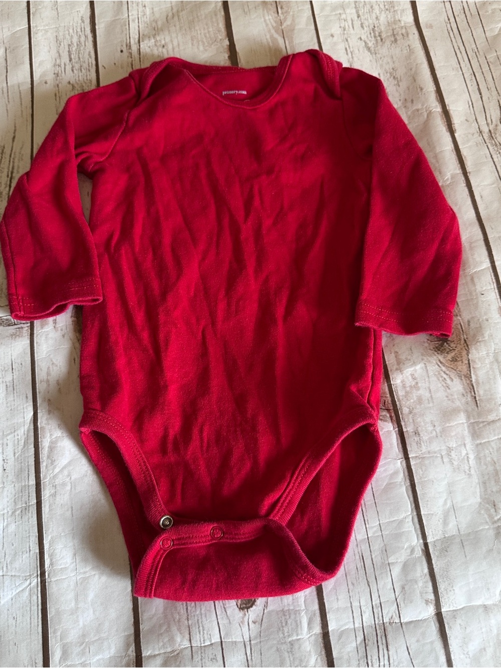 Primary Red long sleeve bodysuit vguc 9-12 months